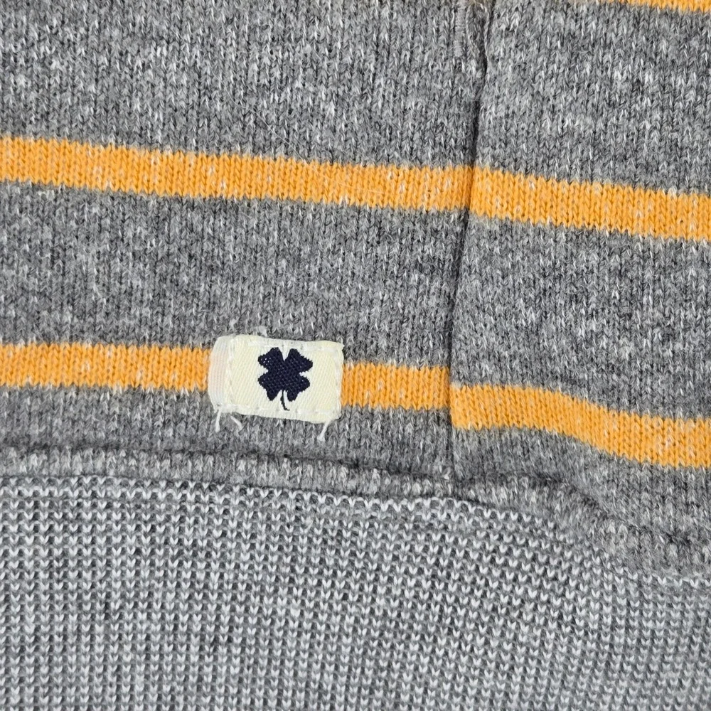 Lucky Brand Kids M Grey Orange Striped Pullover Hoodie Bear Logo Skater 4441